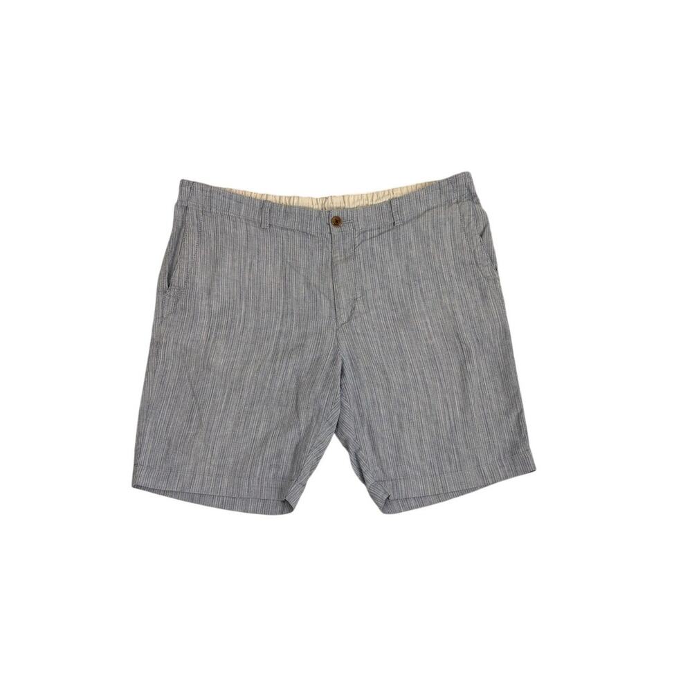Tommy Bahama Harbor Herringbone Casual Shorts Linen Blend Blue Chambray XXL